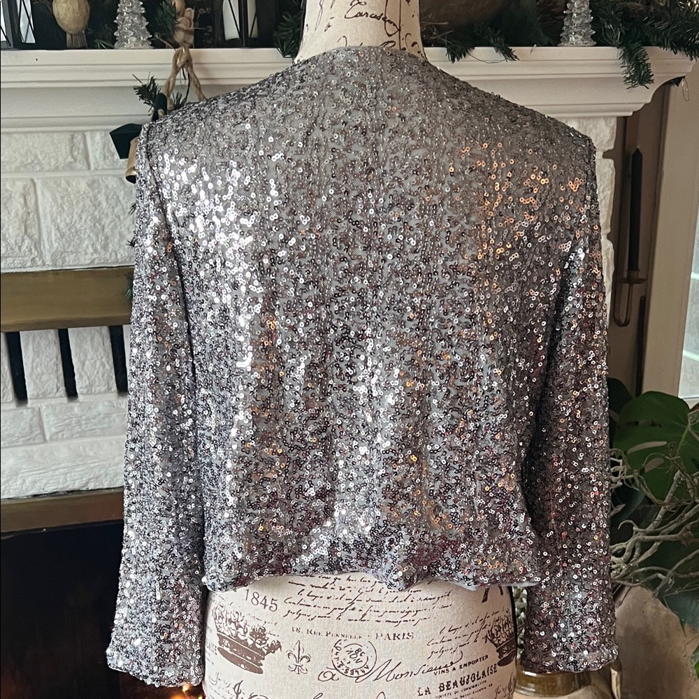 R&M Richards Silver Sequin Blazer - Picture 3 of 4